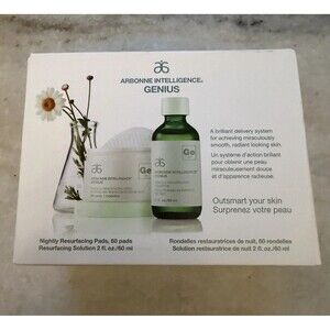 Arbonne Intelligence Genius Nightly Resurfacing Solution  60 Pads Unused NIB